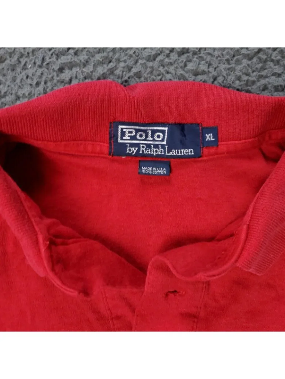VINTAGE 90s Polo Ralph Lauren Shirt Mens XL Short Sleeve Red Rugby y2K